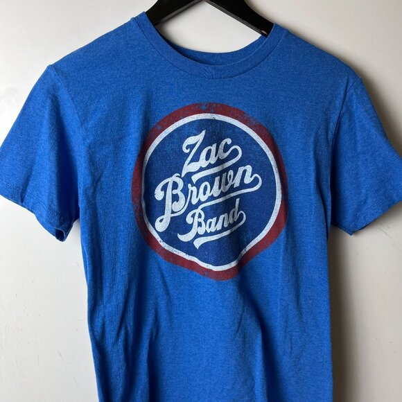 Zac Brown Band T Shirt Adult Blue Small S Graphic Tee Cotton Short Sleeve Solid - Picture 5 of 14